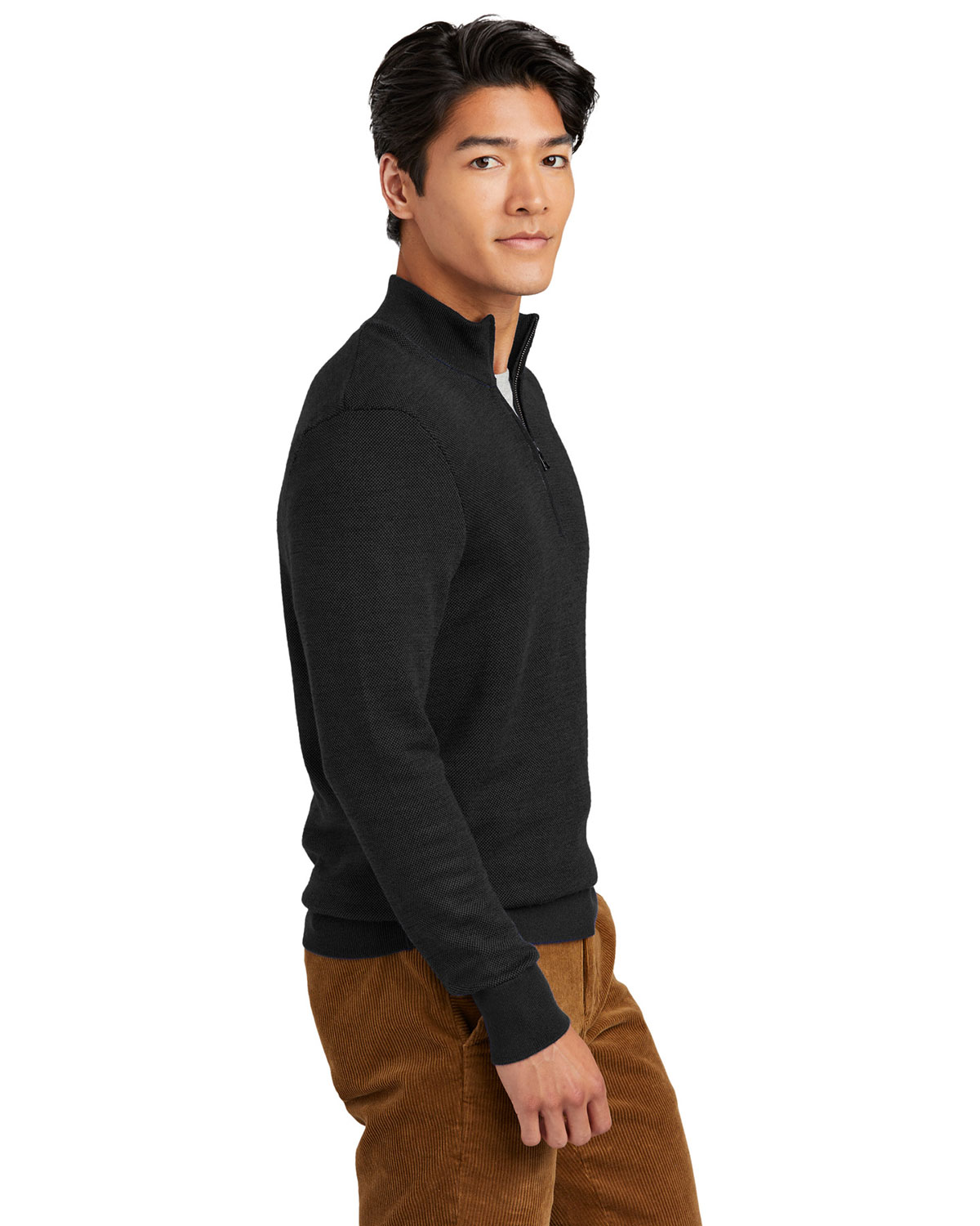Brooks Brothers BB18412 Washable Merino Birdseye 1/4-Zip Sweater view 3
