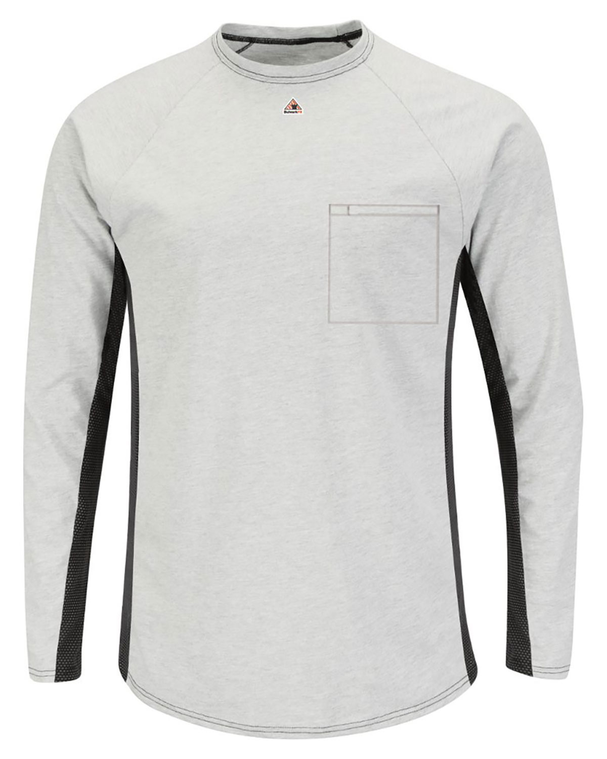 Bulwark MPS8 Men's Long Sleeve FR Two-Tone Base Layer with Concealed Chest Pocket - EXCEL FR