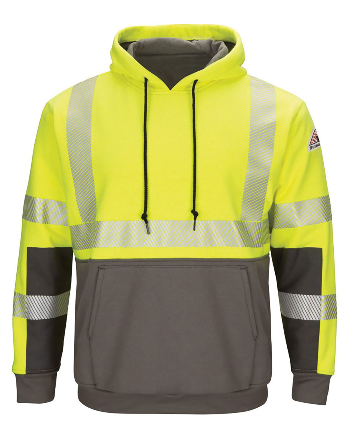 Bulwark SMB4 Men's Hi-Visibility Color-Blocked Hooded Sweatshirt