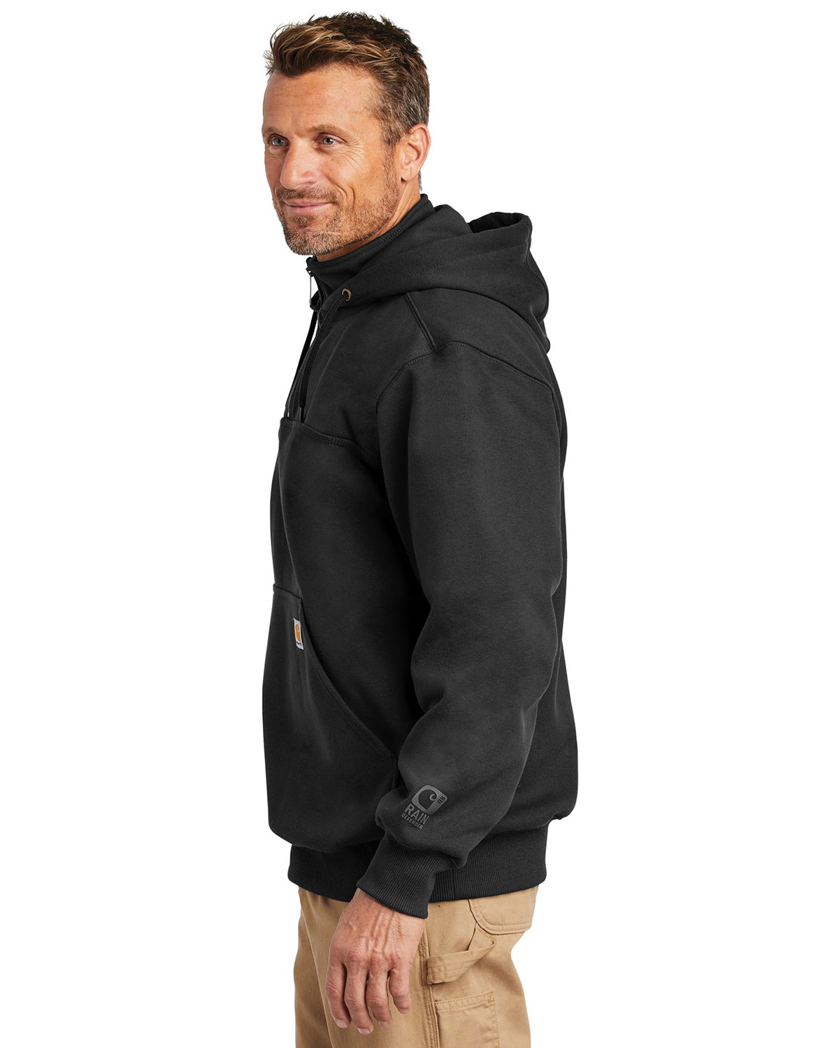 Carhartt CT100617 Rain Defender Paxton Heavyweight Hooded Zip Mock Sweatshirt view 3