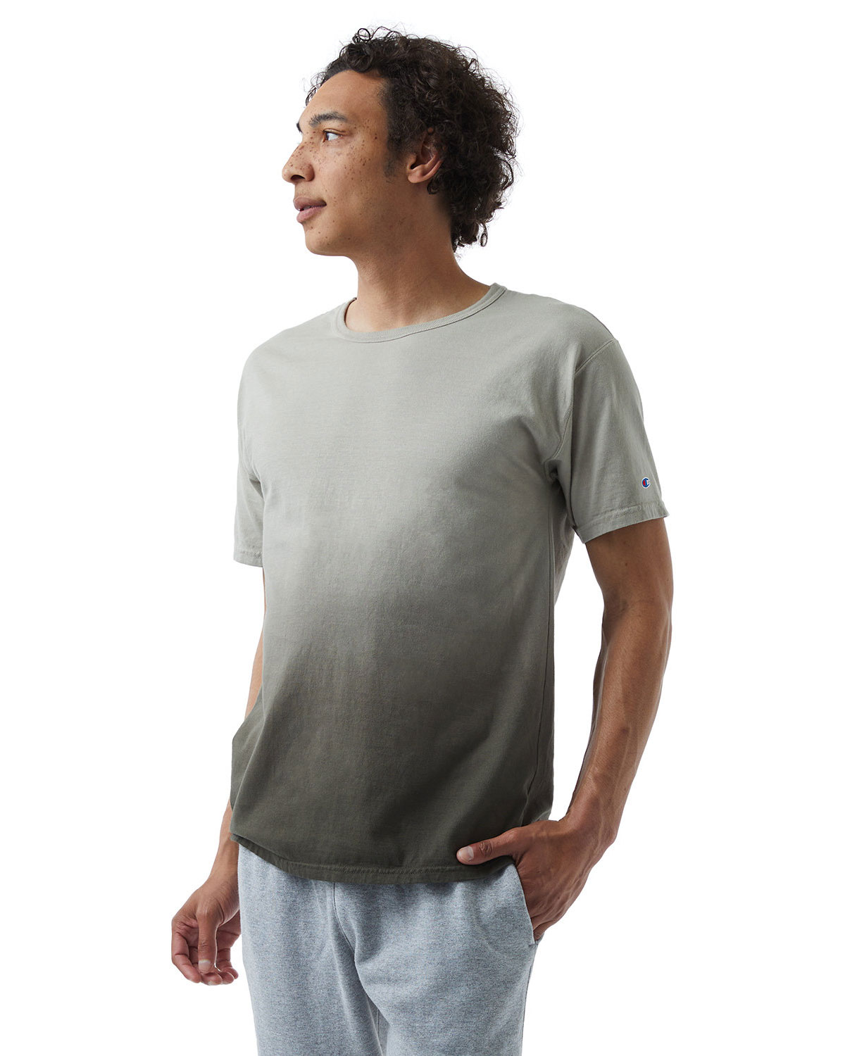 Champion CD100D Unisex Classic Jersey Dip Dye T-Shirt view 3