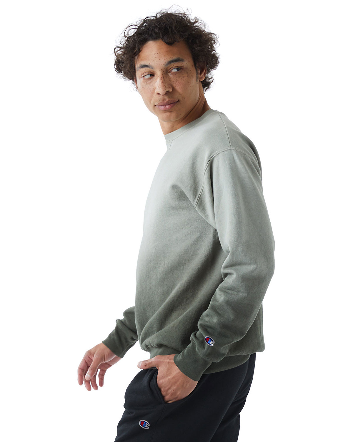Champion CD400D Unisex Dip Dye Crewneck Sweatshirt view 3