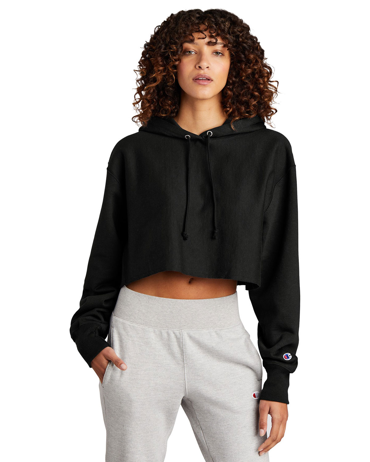 Champion RW01W Women's Reverse Weave Cropped Cut-Off Hooded Sweatshirt