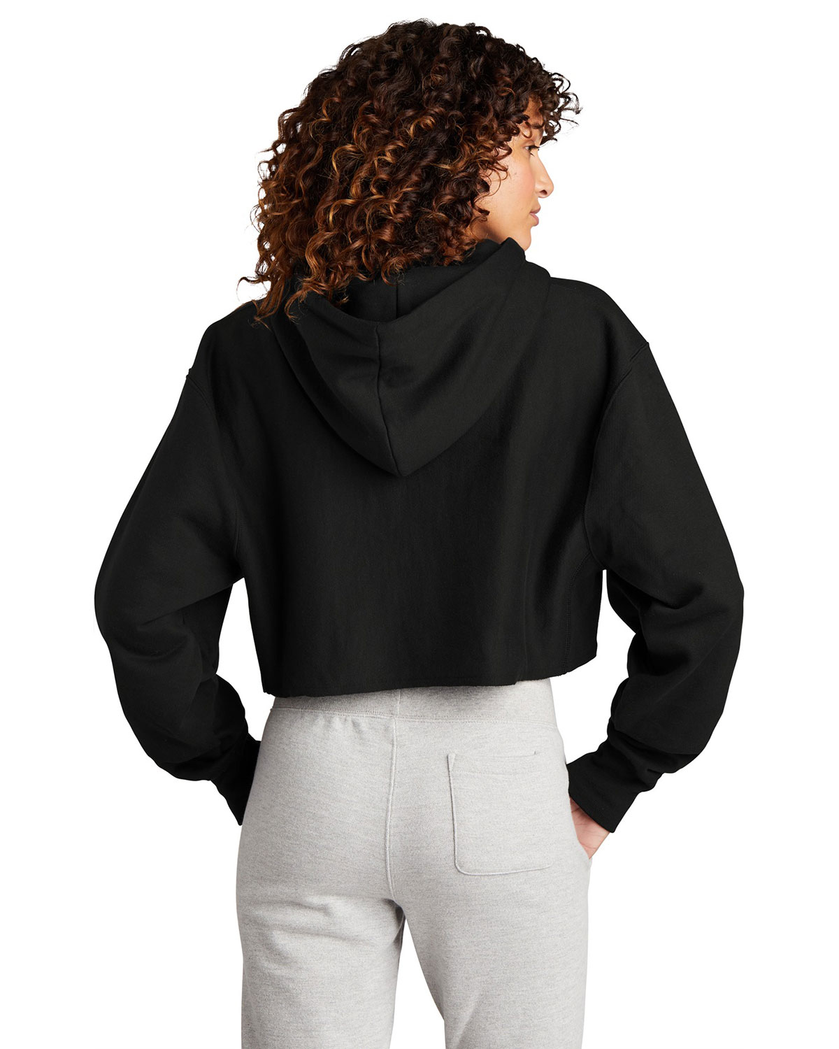 Champion RW01W Women's Reverse Weave Cropped Cut-Off Hooded Sweatshirt view 2