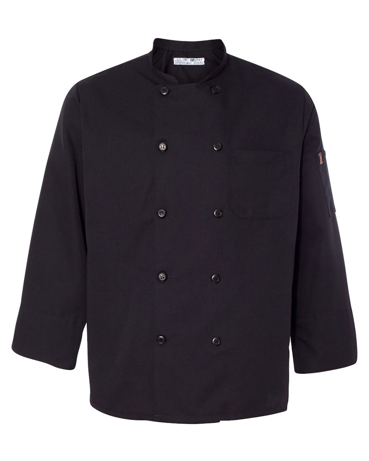 Chef Designs 0425 Ten Pearl Button Black Chef Coat - GotApparel