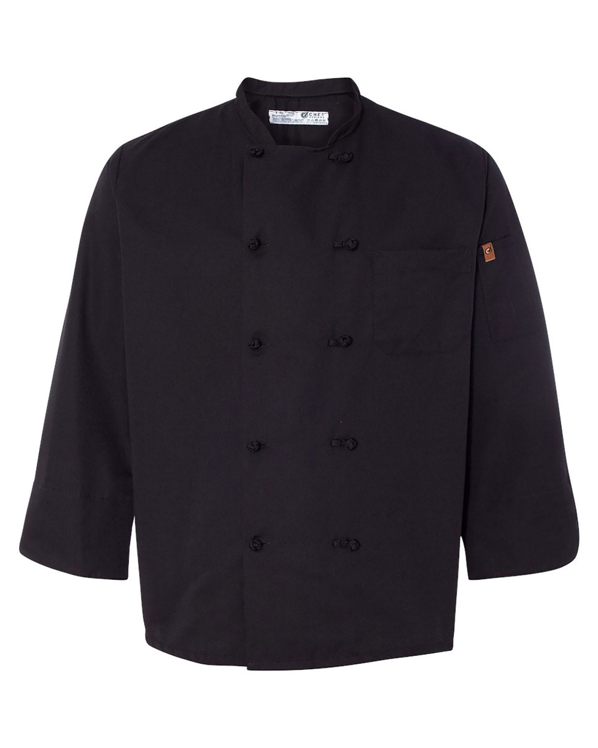 Chef Designs 0427 Black Knot Button Chef Coat