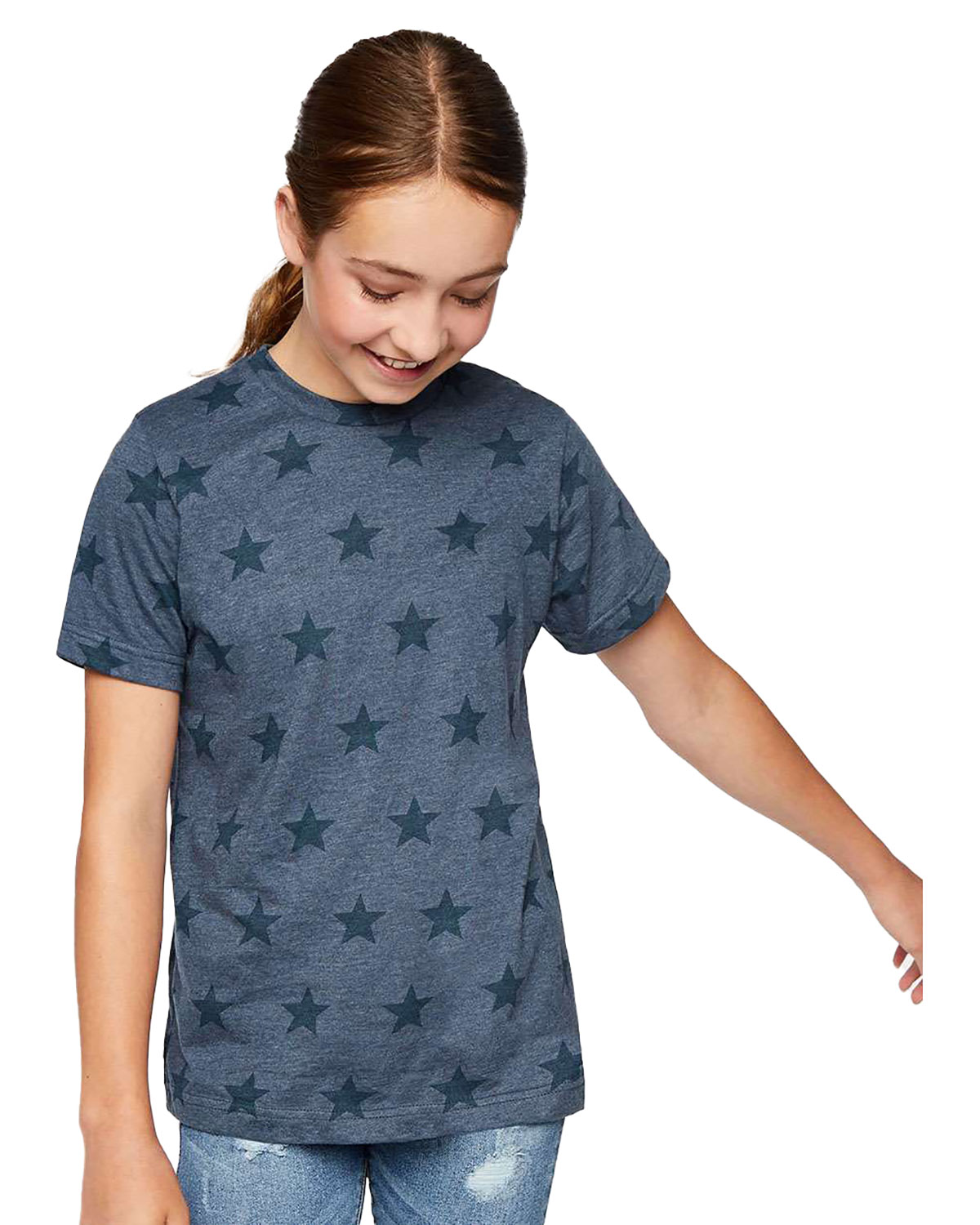 Code Five 2229 Youth Star Print Tee