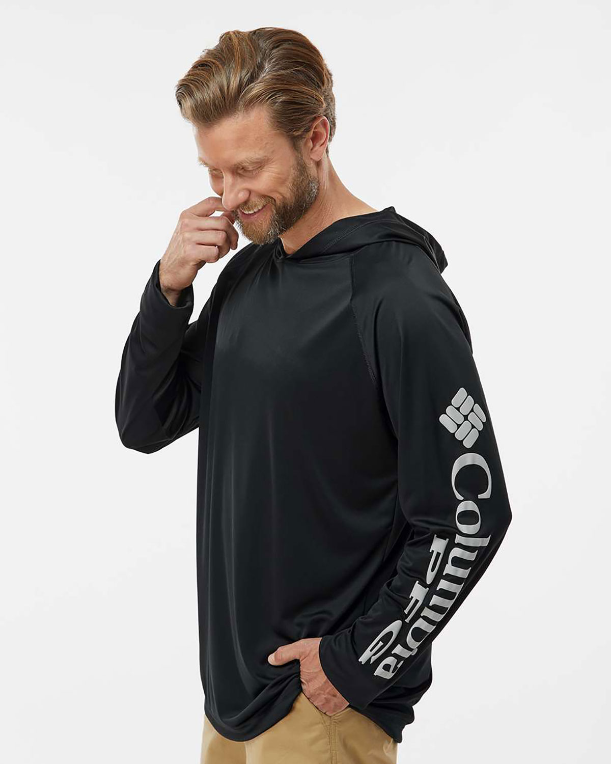 Columbia 212482 Men's PFG Terminal Tackle� Hooded Long Sleeve T-Shirt view 3