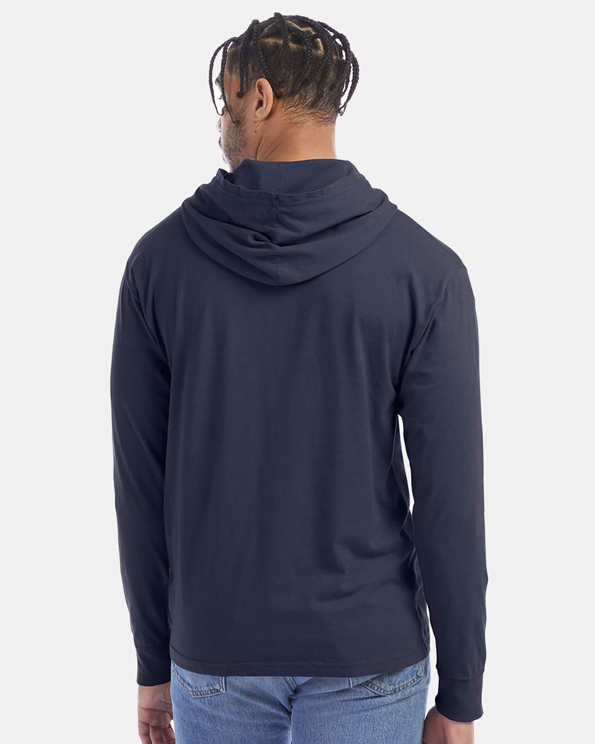 ComfortWash by Hanes GDH280 Unisex Garment-Dyed Jersey Hooded Long Sleeve T-Shirt view 2