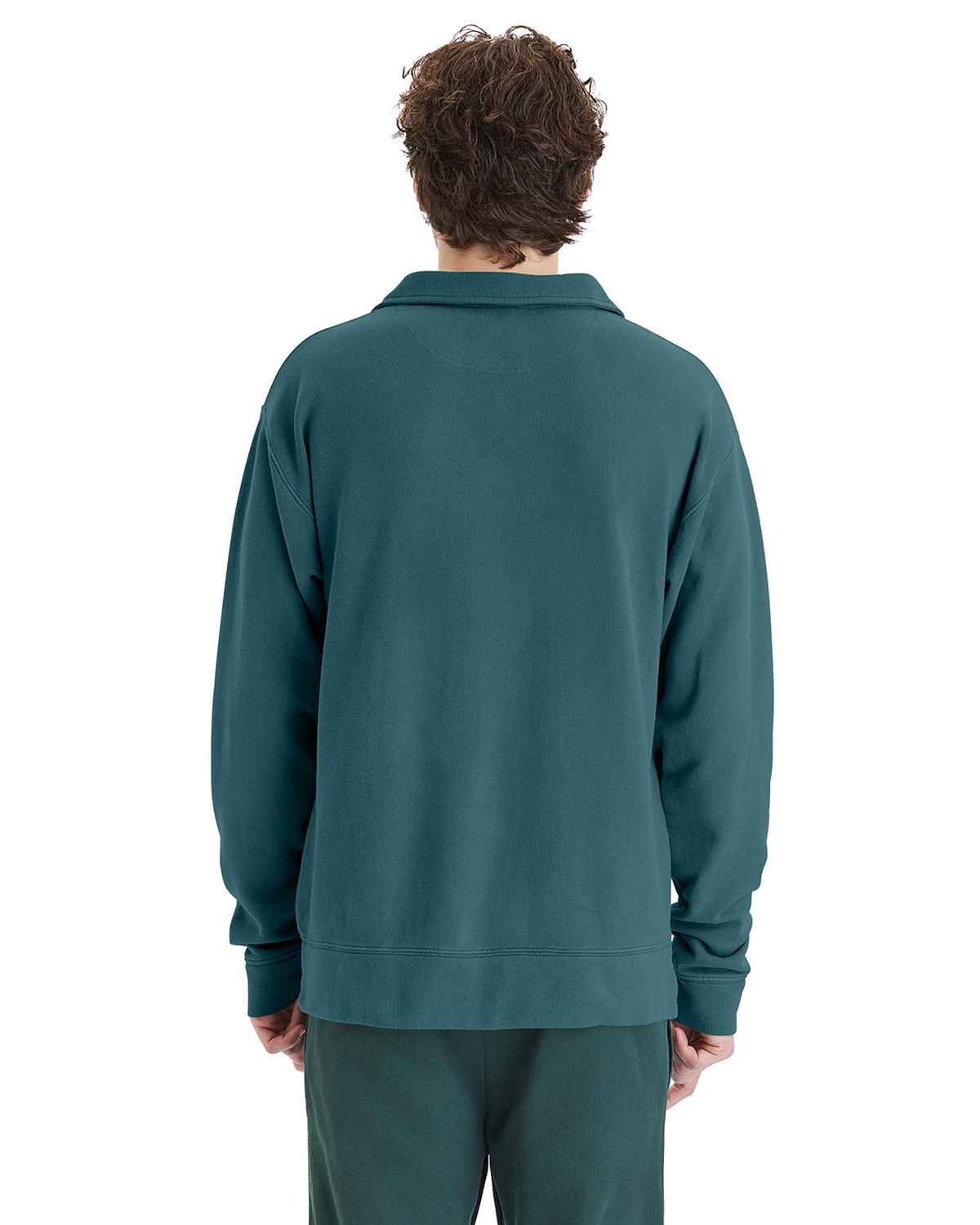 ComfortWash by Hanes GDH490 Unisex Garment-Dyed Polo Collar Sweatshirt view 2