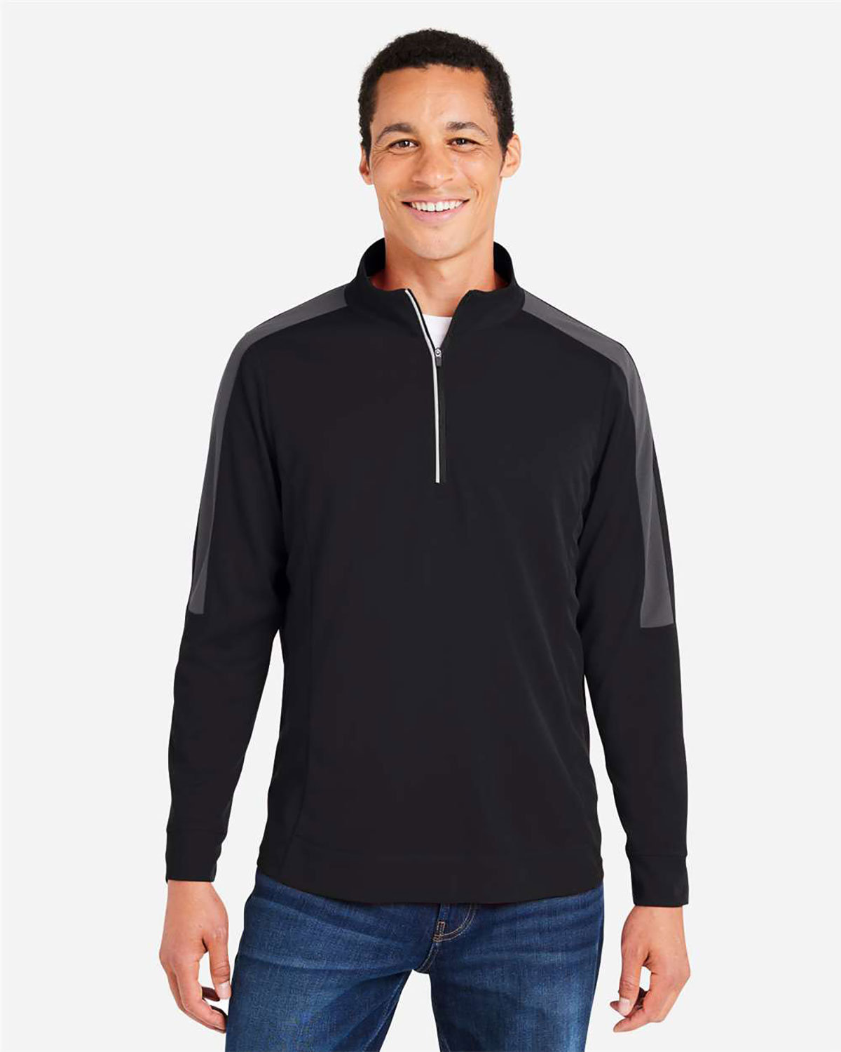 CORE365 CE404 Men's Market Snag Protect Mesh Colorblock Quarter-Zip Pullover