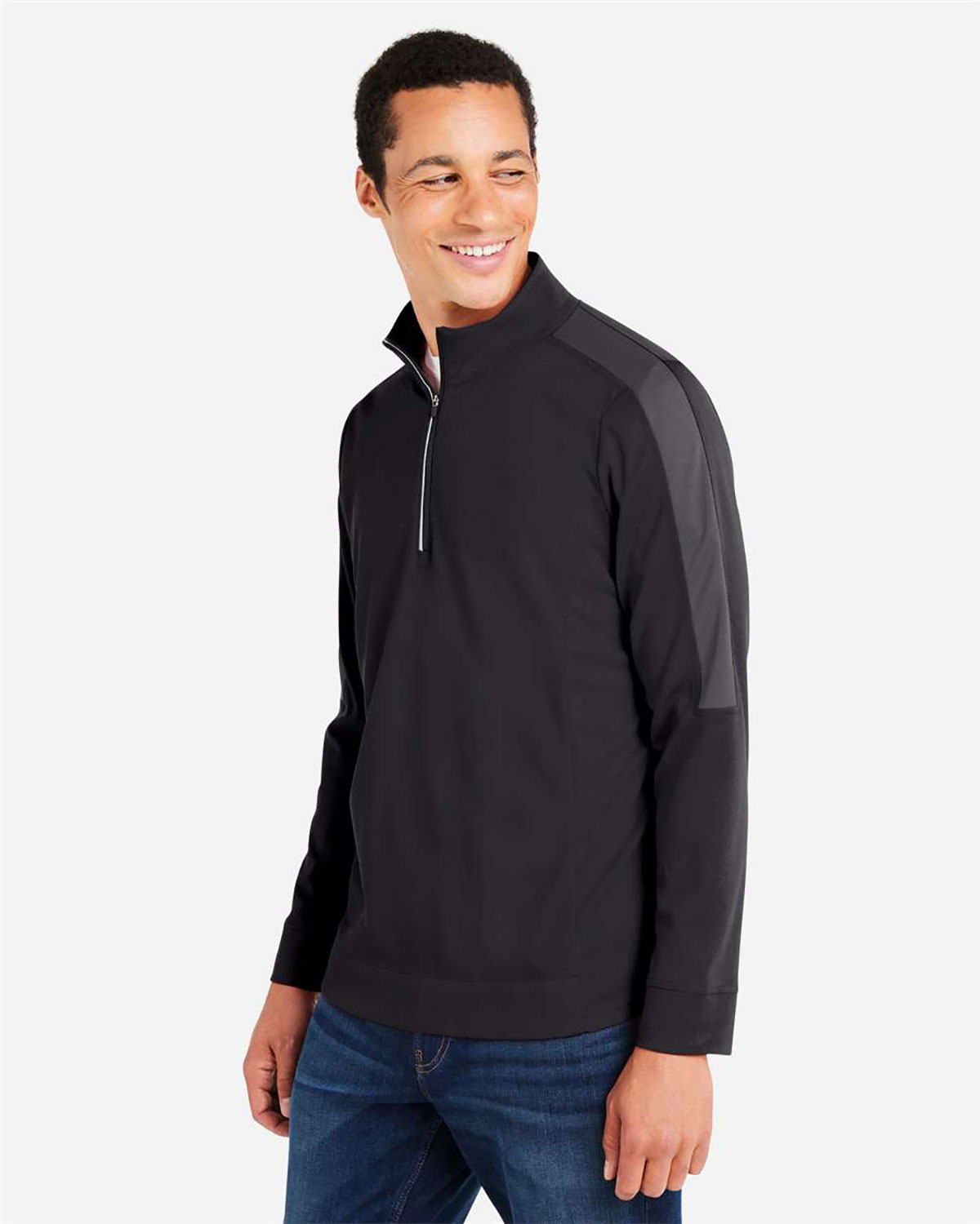 CORE365 CE404 Men's Market Snag Protect Mesh Colorblock Quarter-Zip Pullover view 3