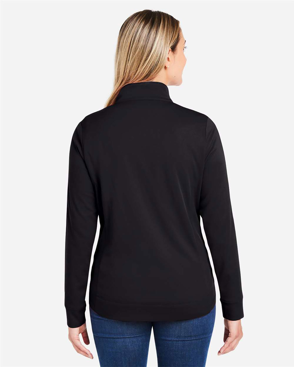 CORE365 CE404W Women's Market Snag Protect Mesh Colorblock Quarter-Zip Pullover view 2
