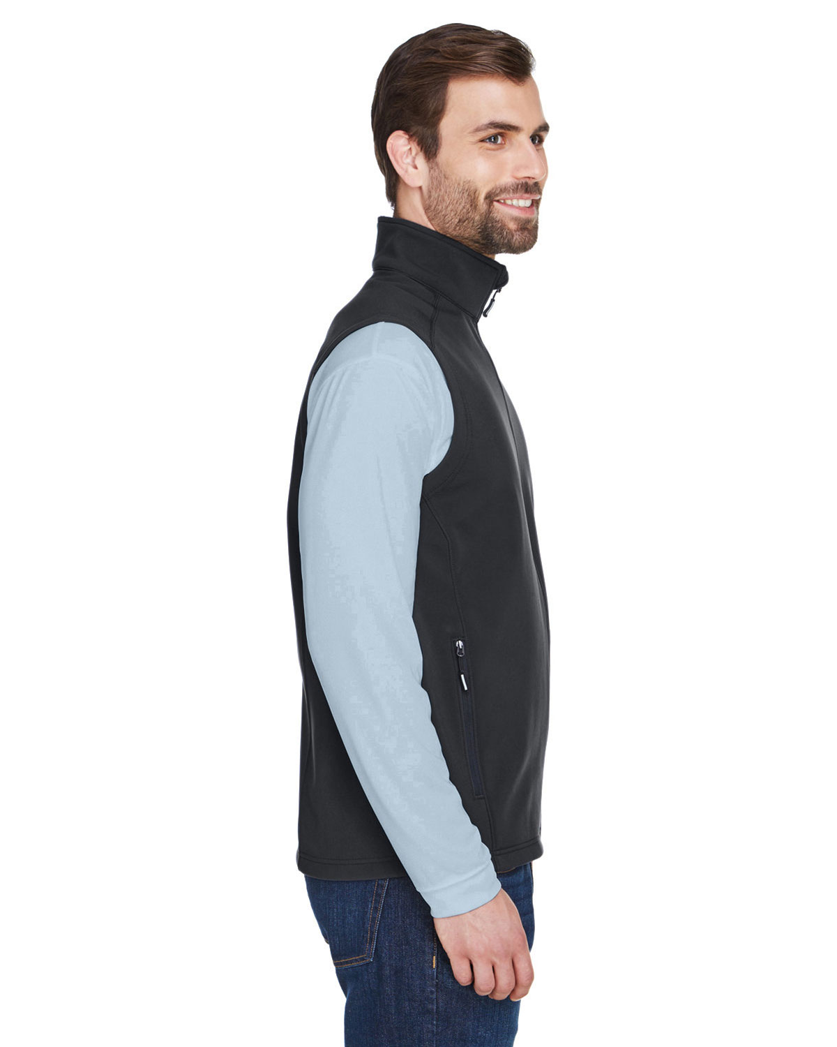 CORE365 CE701 Men's Cruise Two-Layer Fleece Bonded Soft Shell Vest view 3