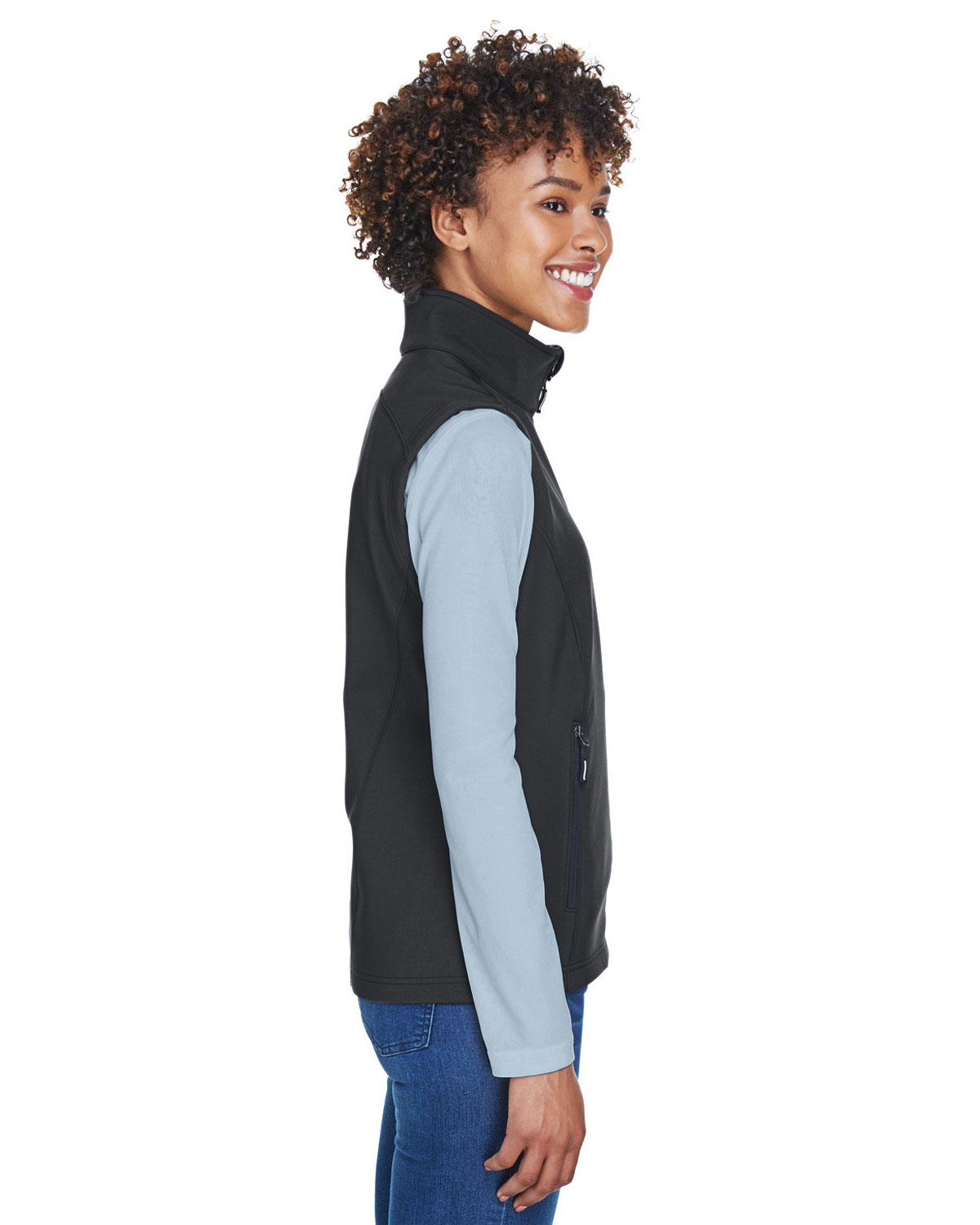 CORE365 CE701W Women's Cruise Two-Layer Fleece Bonded Soft�Shell Vest view 3
