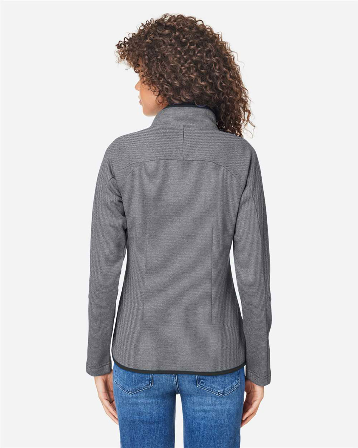 CORE365 CE72W Women's Venture Heathered Stripe Full-Zip Jacket view 2