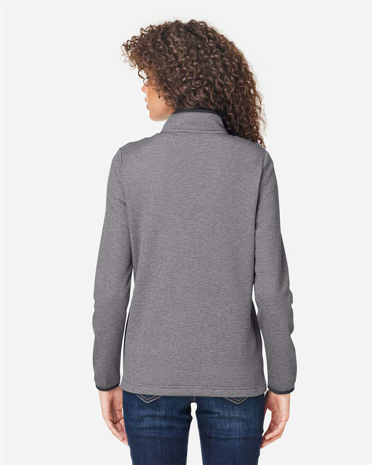 CORE365 CE73W Women's Venture Heathered Stripe Quarter-Zip Pullover view 2