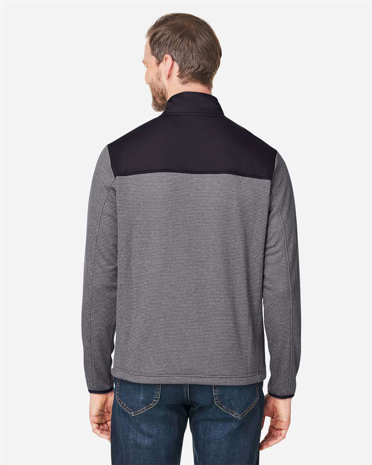 CORE365 CE74 Men's Venture Heathered Stripe Hybrid Jacket view 2