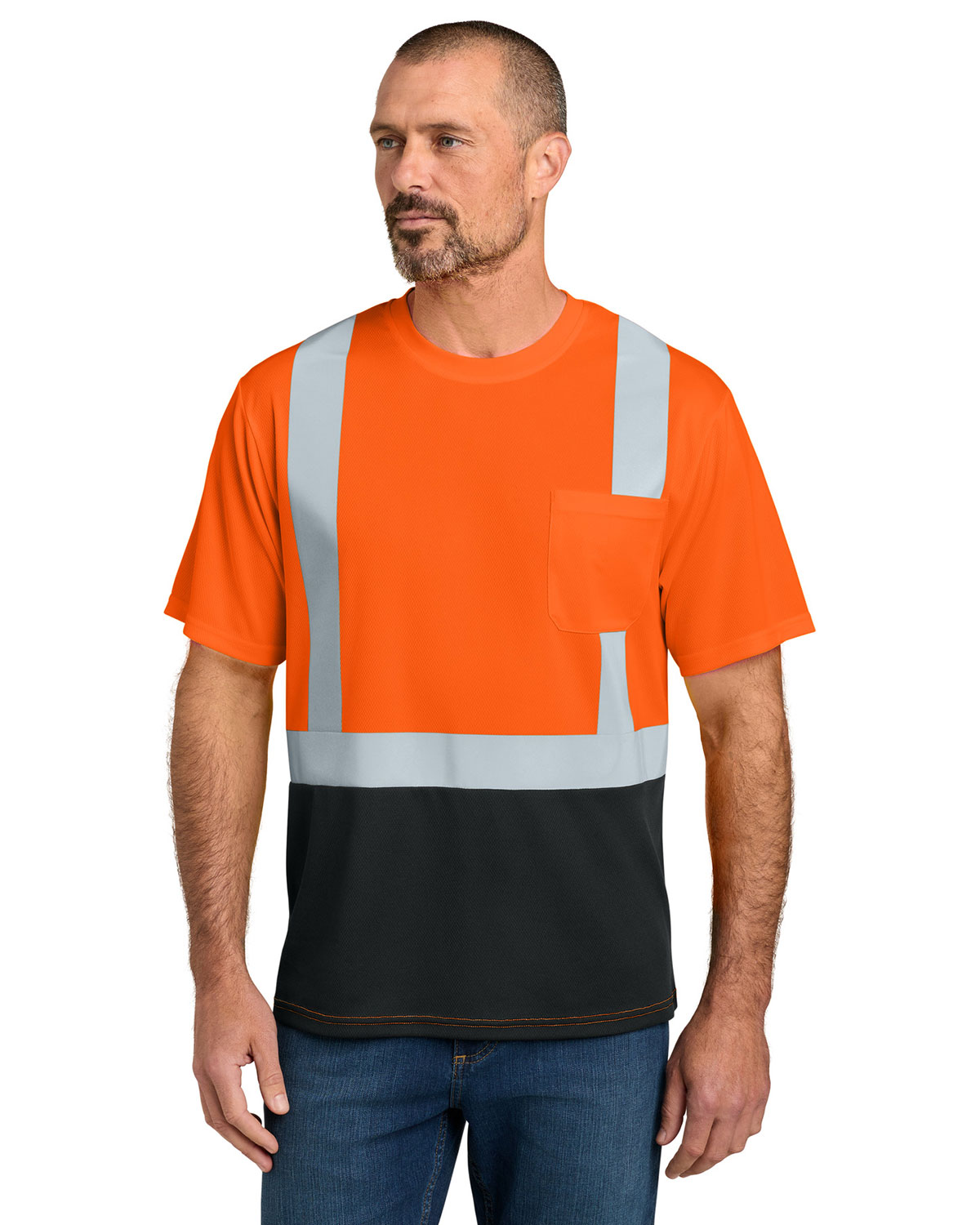 CornerStone CS205 ANSI 107 Class 2 Short Sleeve Mesh Blocked Tee