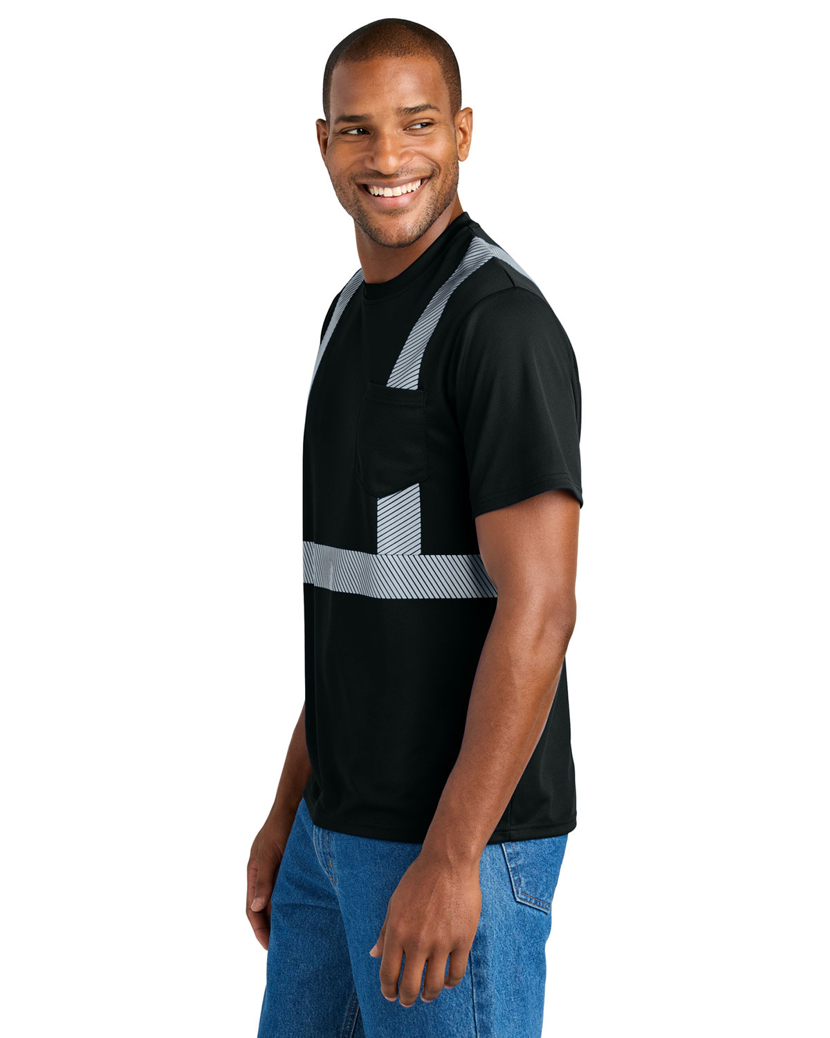 CornerStone CS206 Enhanced Visibility Segmented Tape Tee view 3