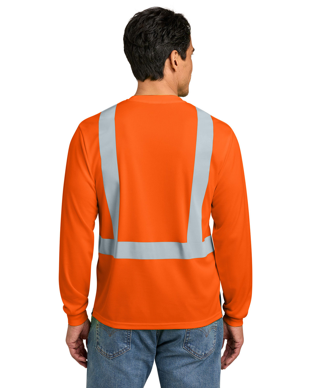 CornerStone CS207 ANSI 107 Class 2 Long Sleeve Mesh Blocked Tee view 2