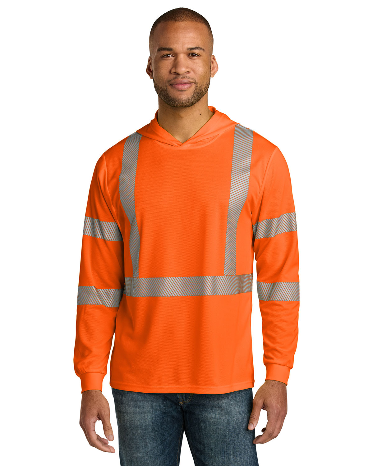 CornerStone CS208 ANSI 107 Class 3 Long Sleeve Segmented Tape Hooded Tee