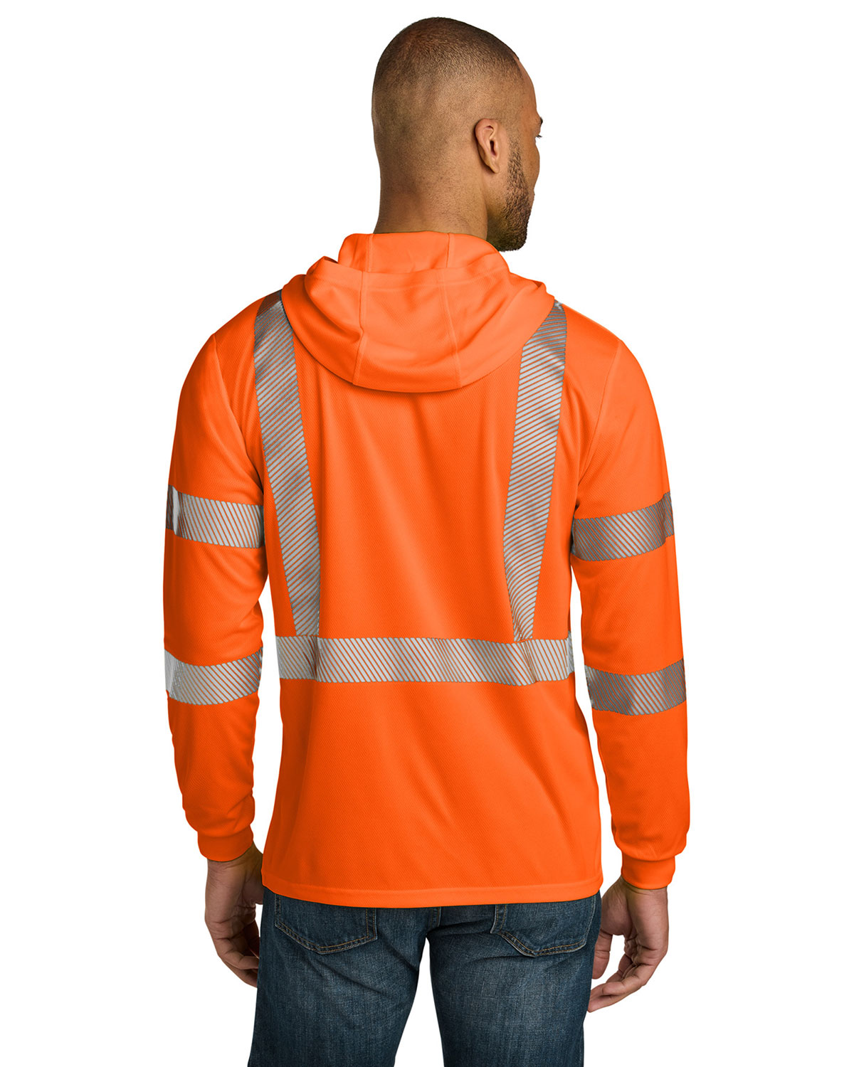CornerStone CS208 ANSI 107 Class 3 Long Sleeve Segmented Tape Hooded Tee view 2