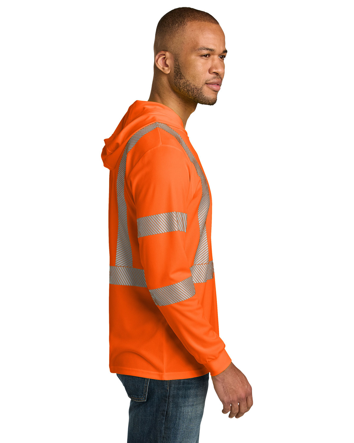 CornerStone CS208 ANSI 107 Class 3 Long Sleeve Segmented Tape Hooded Tee view 3