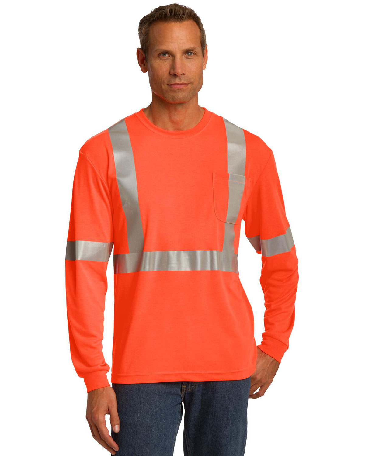 CornerStone CS401LS ANSI 107 Class 2 Long Sleeve Safety T-Shirt