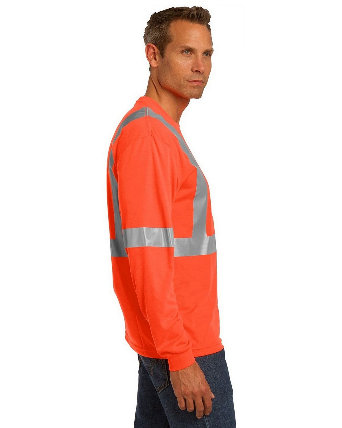 CornerStone CS401LS ANSI 107 Class 2 Long Sleeve Safety T-Shirt view 3