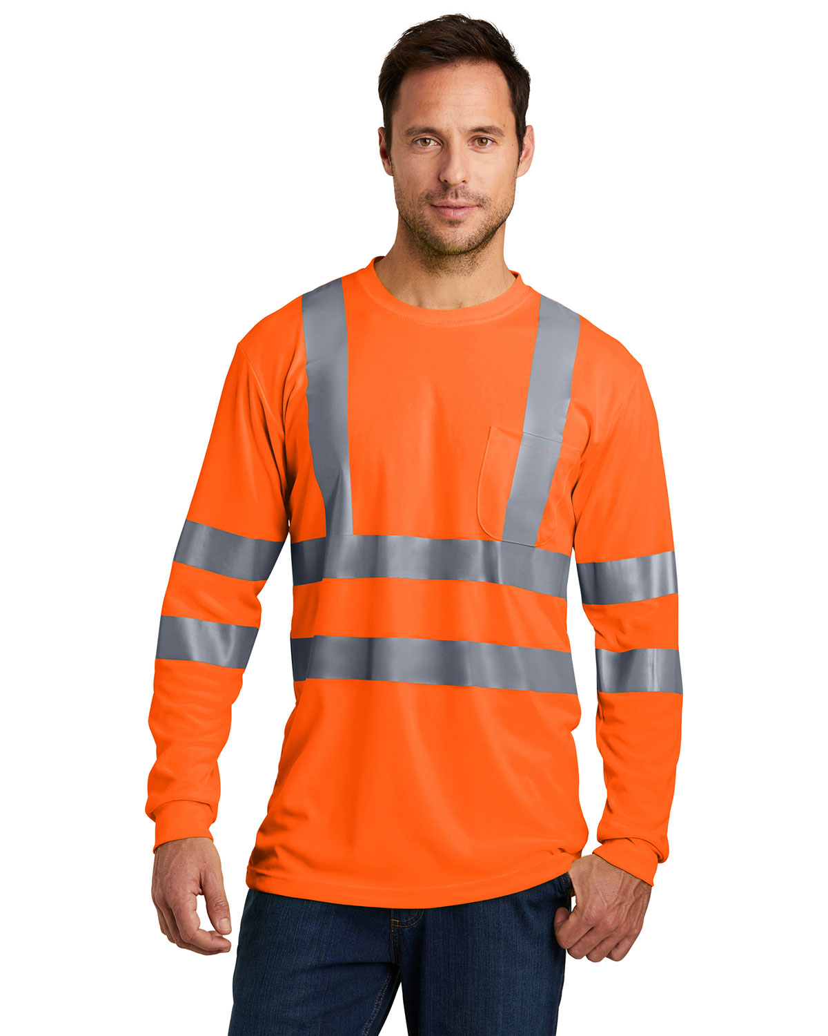 CornerStone CS409 ANSI 107 Class 3 Long Sleeve Snag-Resistant Reflective T-Shirt