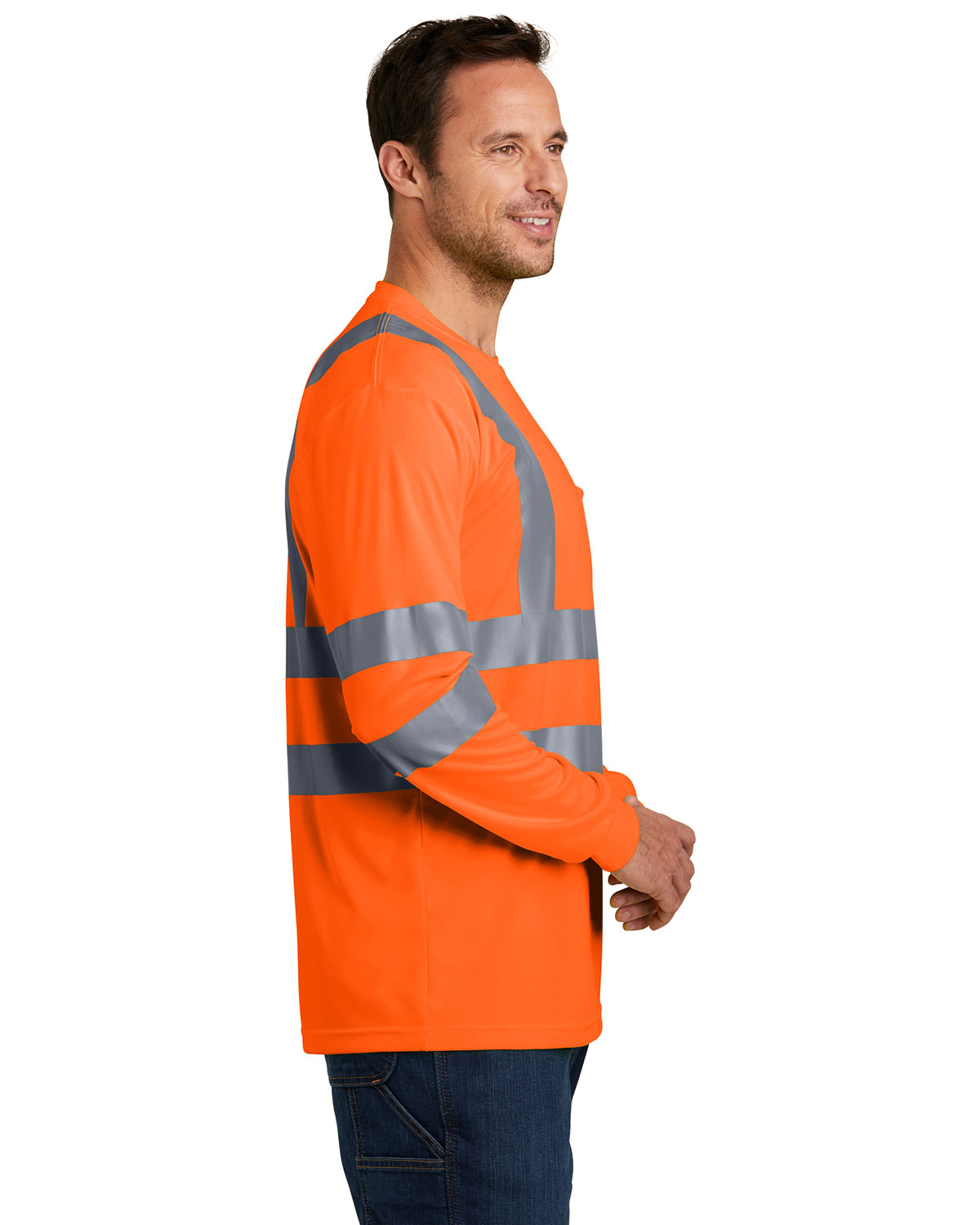 CornerStone CS409 ANSI 107 Class 3 Long Sleeve Snag-Resistant Reflective T-Shirt view 3