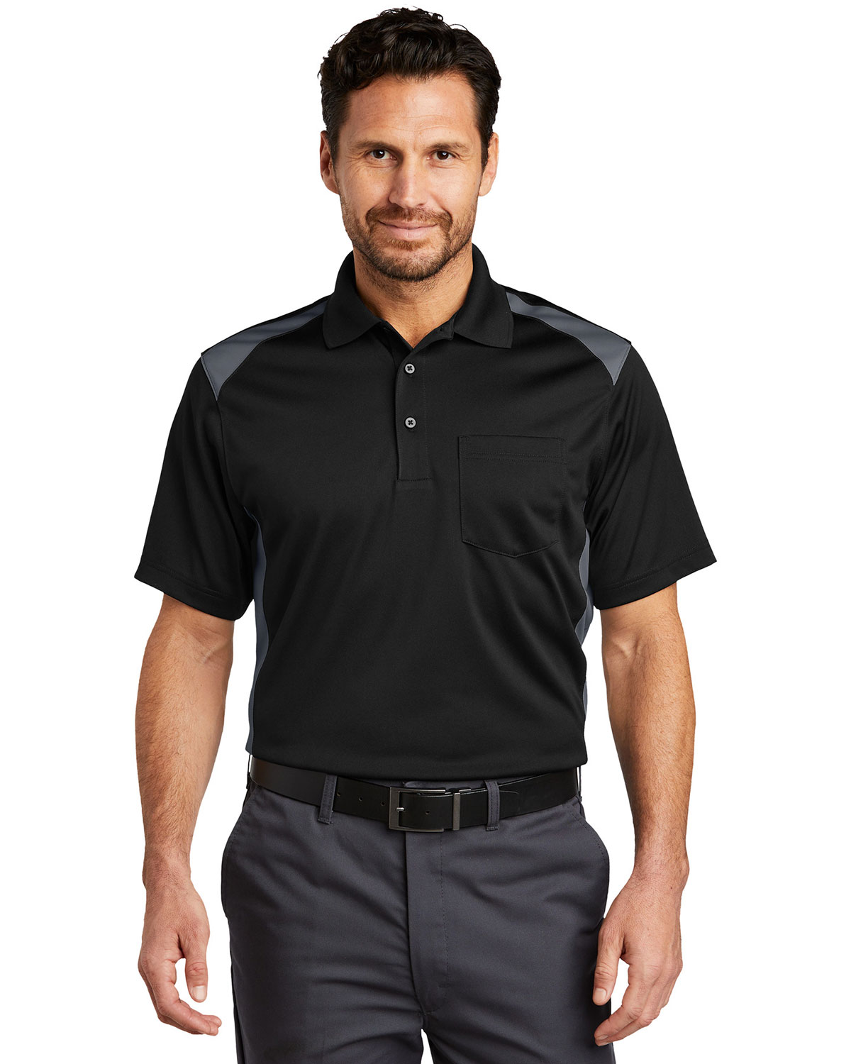 CornerStone CS416 Select Snag-Proof Two Way Colorblock Pocket Polo