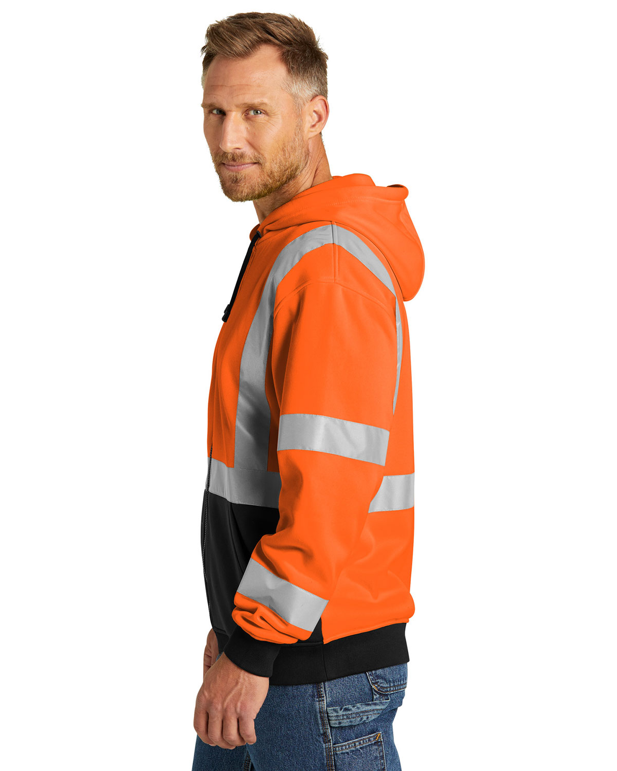 CornerStone CSF300 A107 Class 3 Heavy-Duty Fleece Full-Zip Hoodie view 3