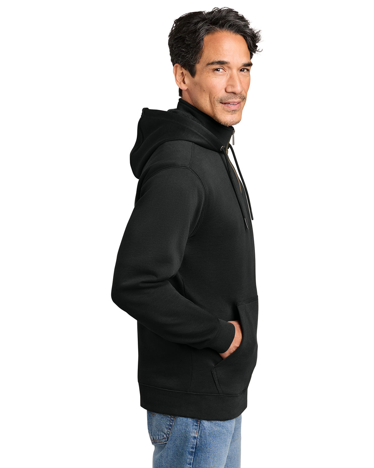 CornerStone CSF633 Tough Fleece 1/4-Zip Hoodie view 3