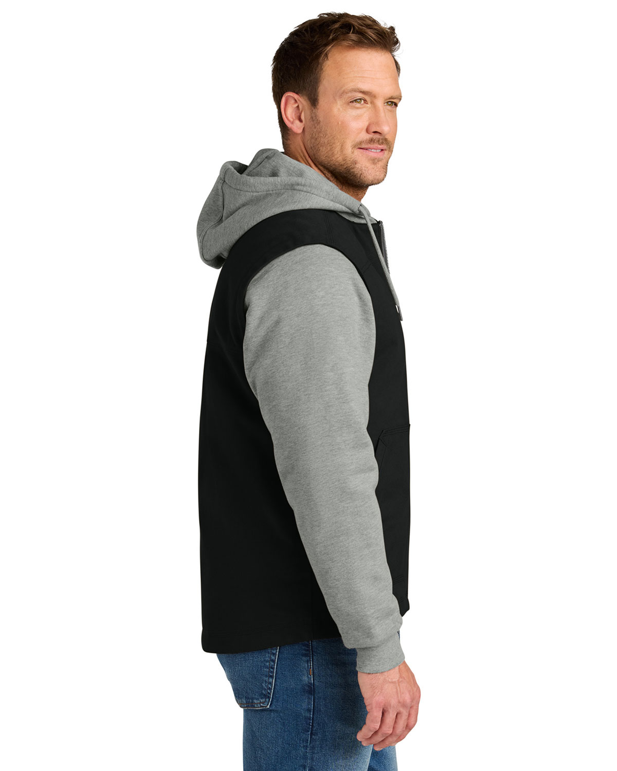 CornerStone CSJ42 Duck Fleece Full-Zip Hooded Jacket view 3