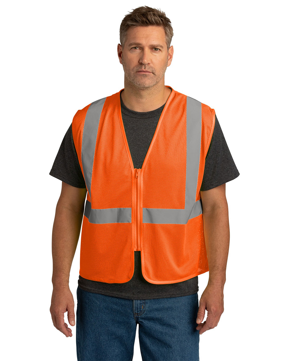 CornerStone CSV101 ANSI 107 Class 2 Economy Mesh Zippered Vest