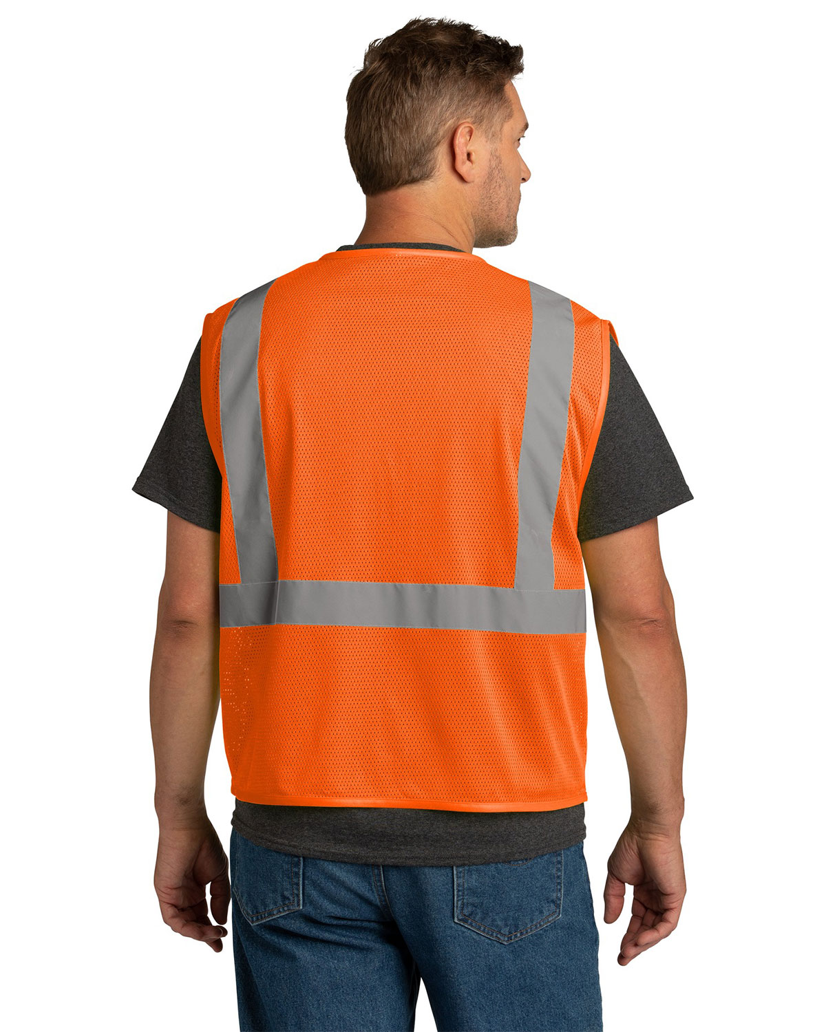CornerStone CSV101 ANSI 107 Class 2 Economy Mesh Zippered Vest view 2