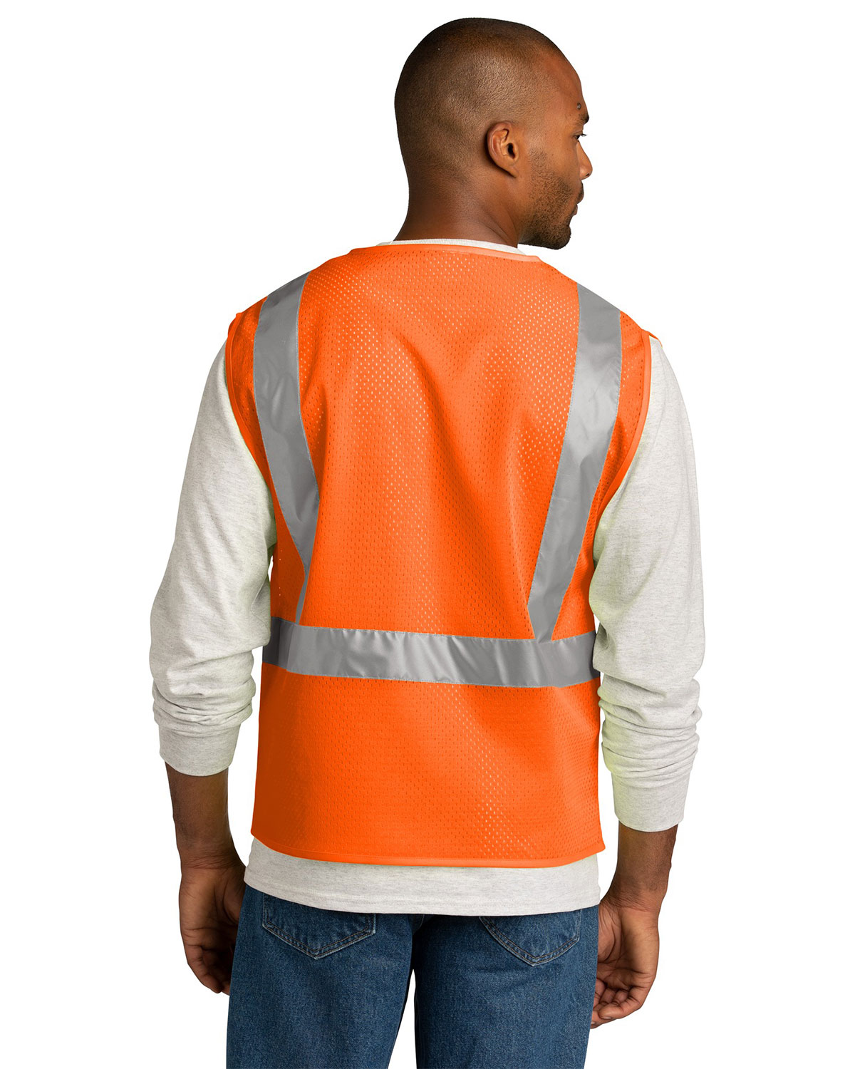 CornerStone CSV102 ANSI 107 Class 2 Mesh Zippered Vest view 2