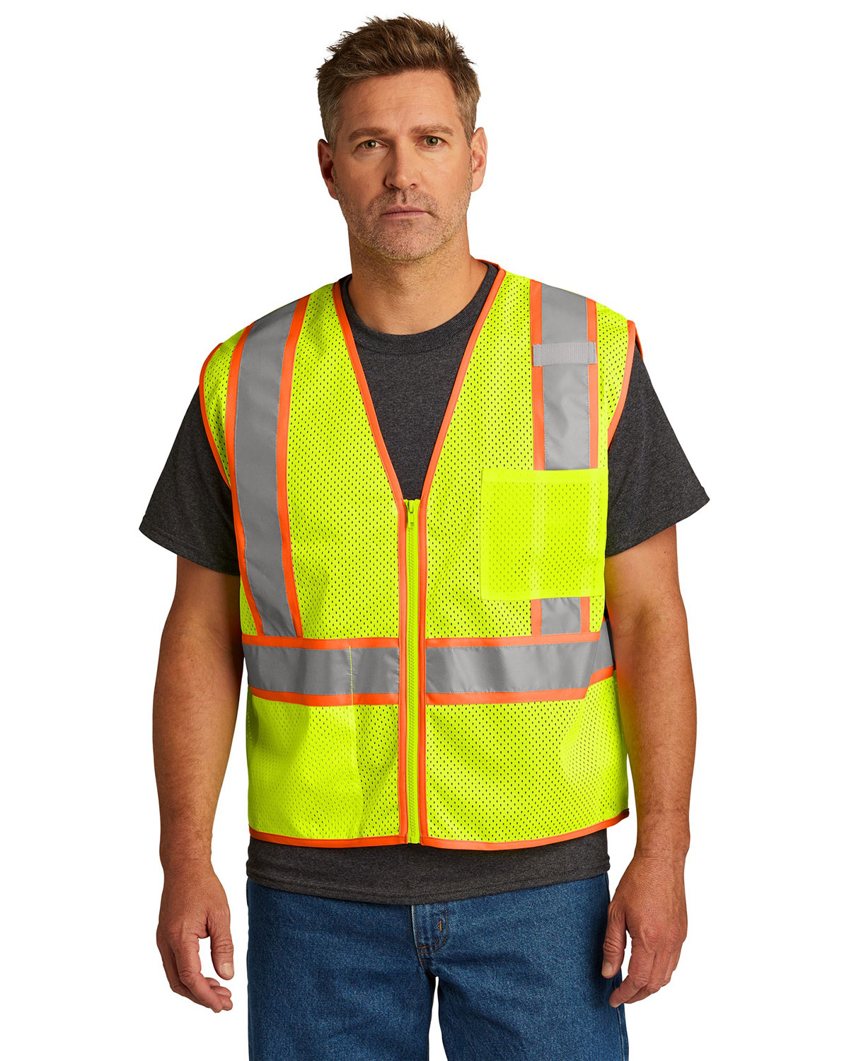 CornerStone CSV103 ANSI 107 Class 2 Mesh Zippered Two-Tone Vest
