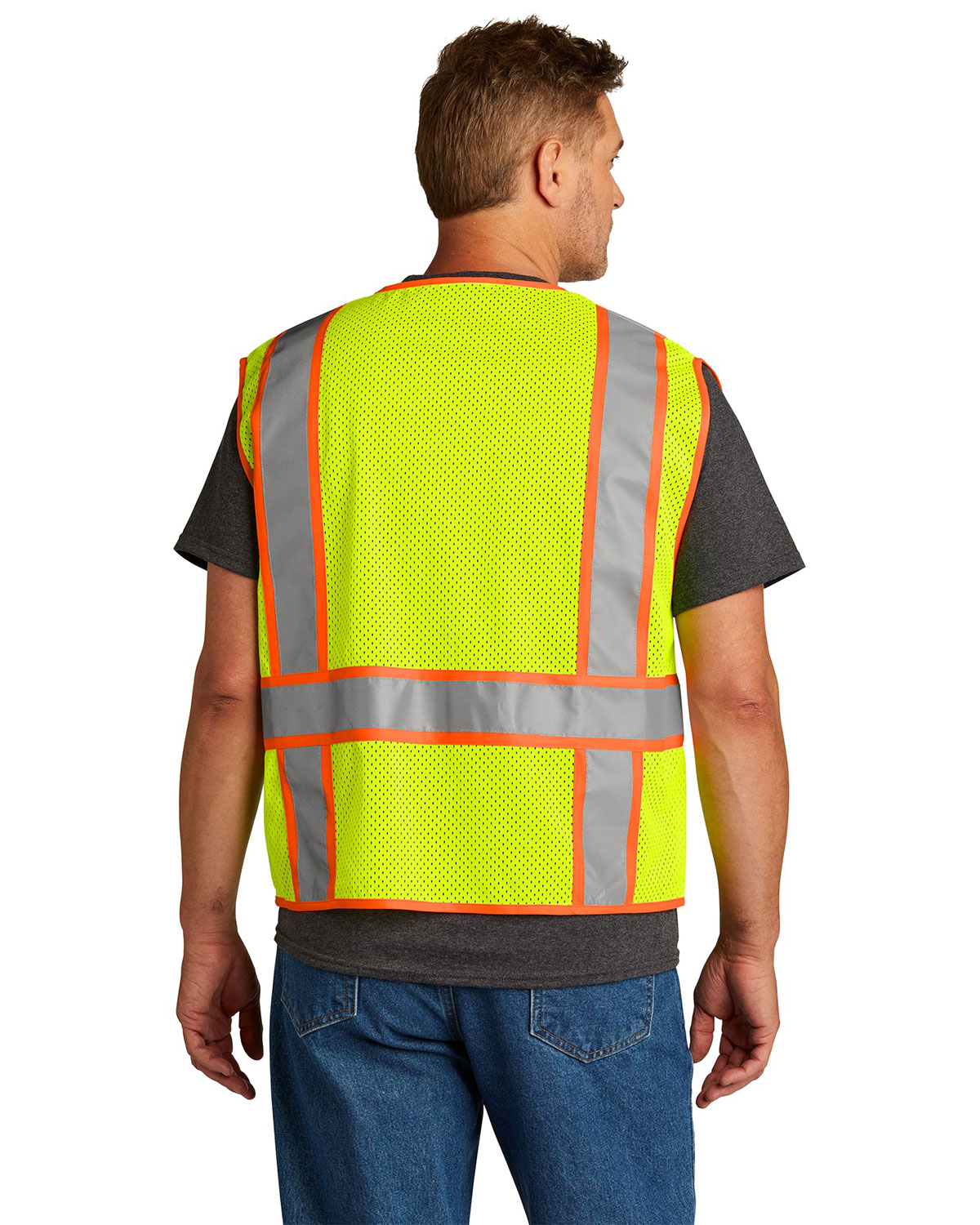 CornerStone CSV103 ANSI 107 Class 2 Mesh Zippered Two-Tone Vest view 2