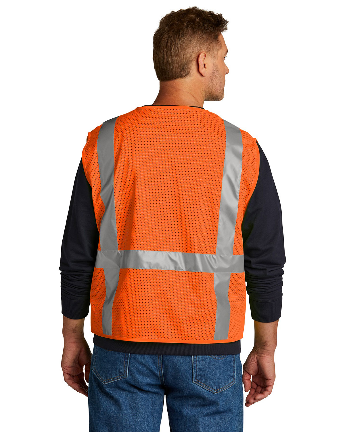 CornerStone CSV104 ANSI 107 Class 2 Mesh Six-Pocket Zippered Vest view 2
