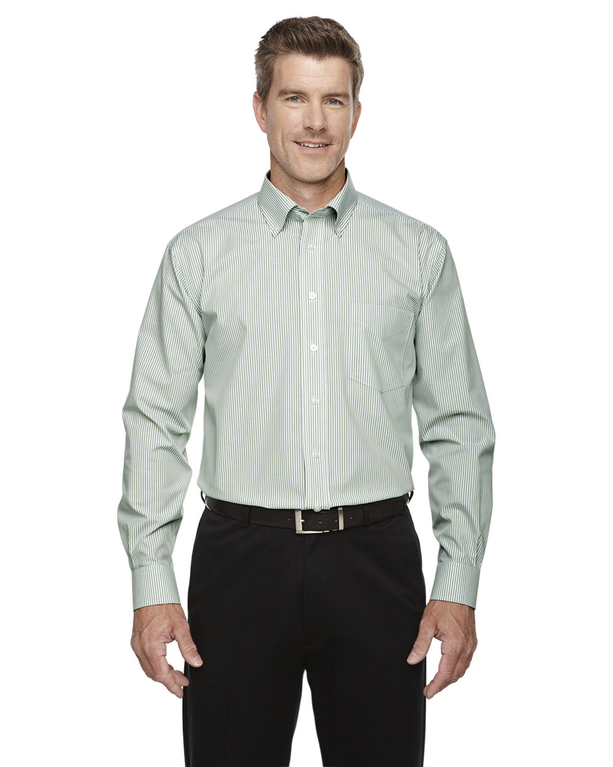Devon & Jones D645 Men's Crown Collection� Banker Stripe Woven Dress Shirt