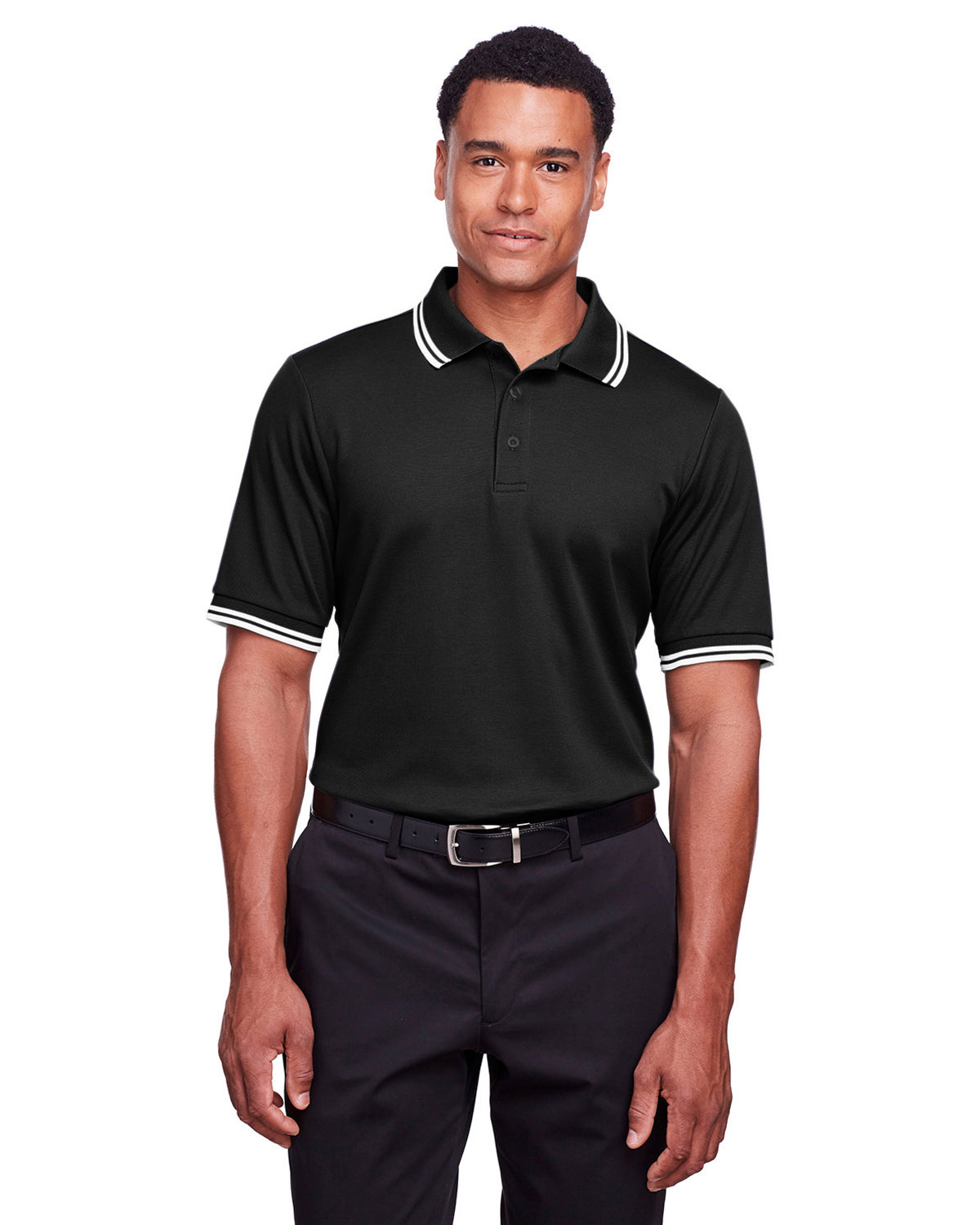 Devon & Jones DG20C Men's CrownLux Performance� Plaited Tipped Polo
