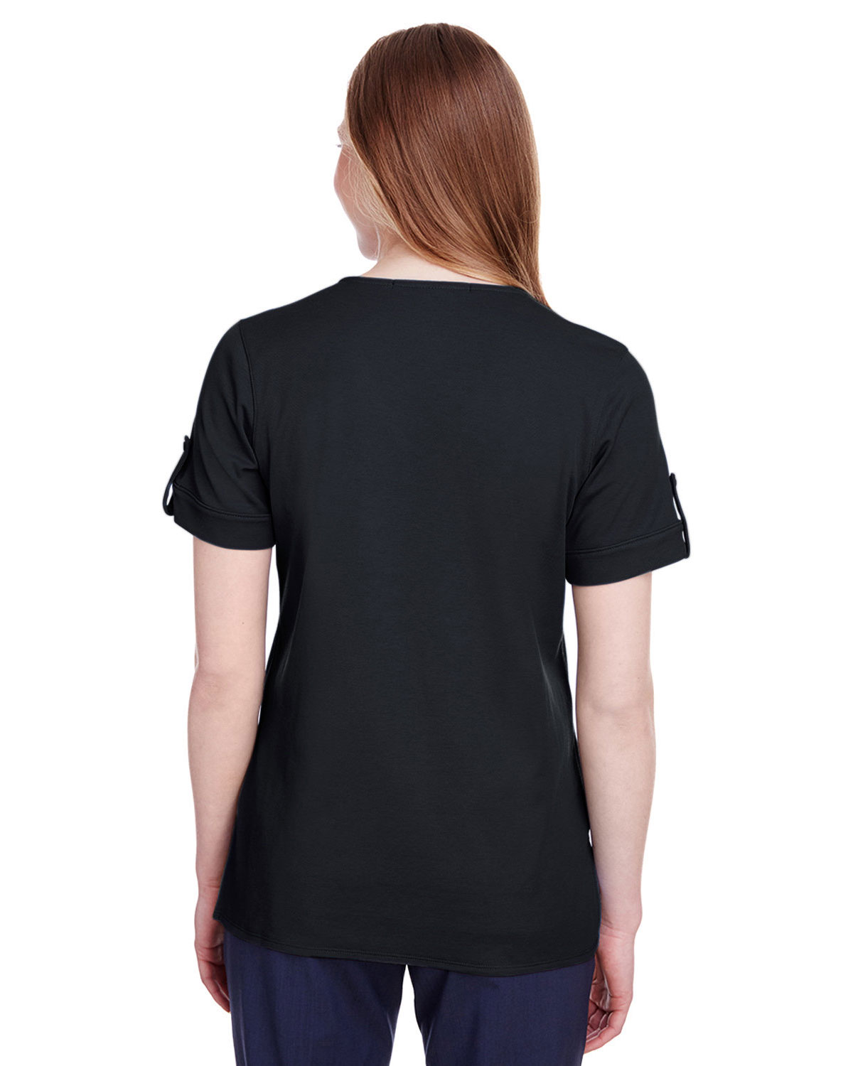 Devon & Jones DG20WB Women's CrownLux Performance� Plaited Rolled Sleeve Shirt view 2