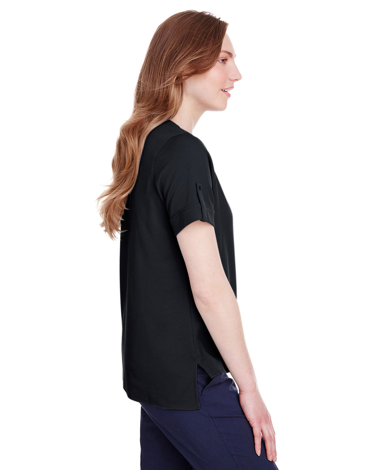 Devon & Jones DG20WB Women's CrownLux Performance� Plaited Rolled Sleeve Shirt view 3
