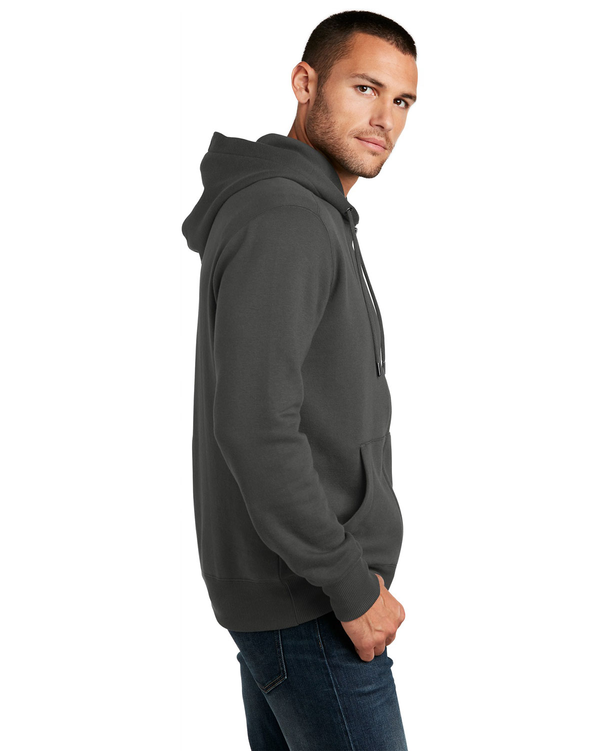 District DT1103 Perfect Weight Fleece Full-Zip Hoodie view 3