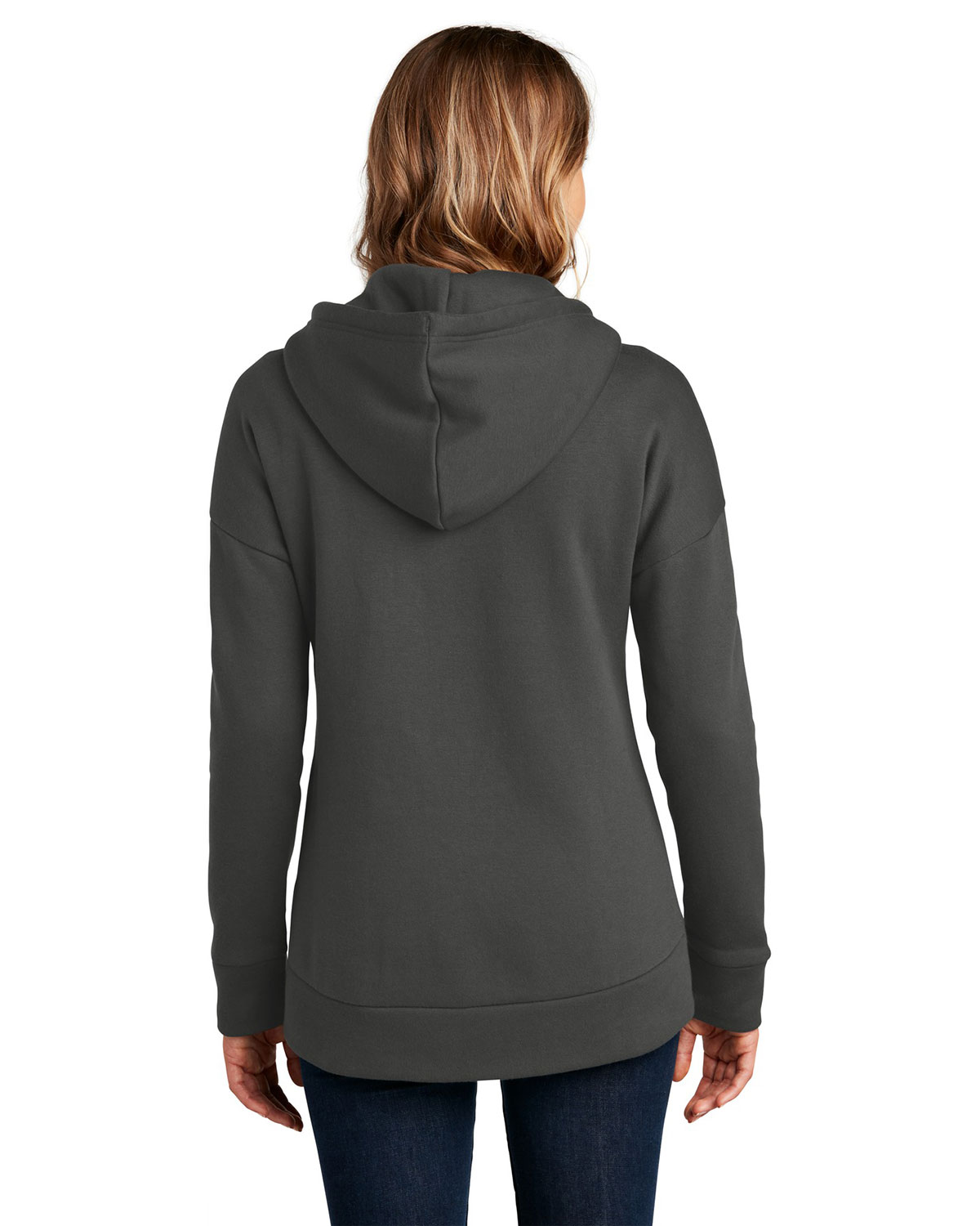 District DT1104 Women's Perfect Weight Fleece Drop Shoulder Full-Zip Hoodie view 2