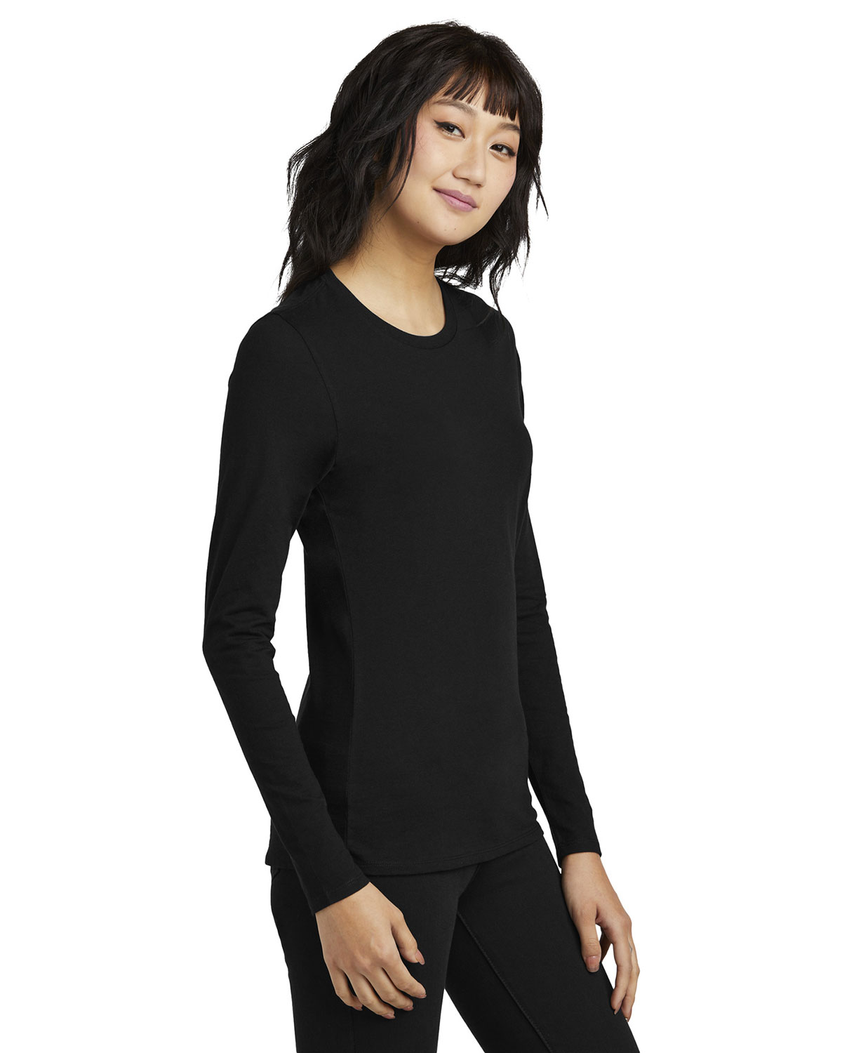 District DT110 Women's Perfect Blend CVC Long Sleeve Tee view 3
