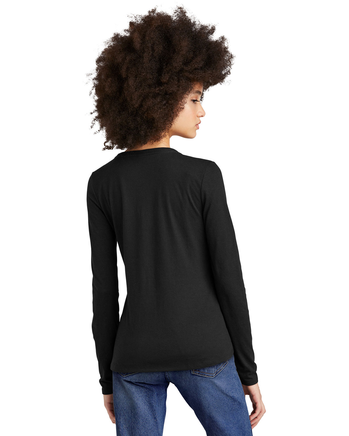 District DT135 Women's Perfect Tri Long Sleeve V-Neck Tee view 2
